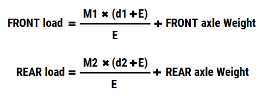 formula calcul weight on each axle