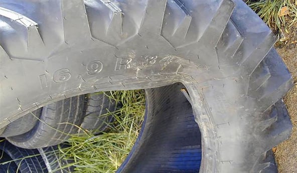 5 problems on the bead of an agricultural tyre which mean it has to be replaced