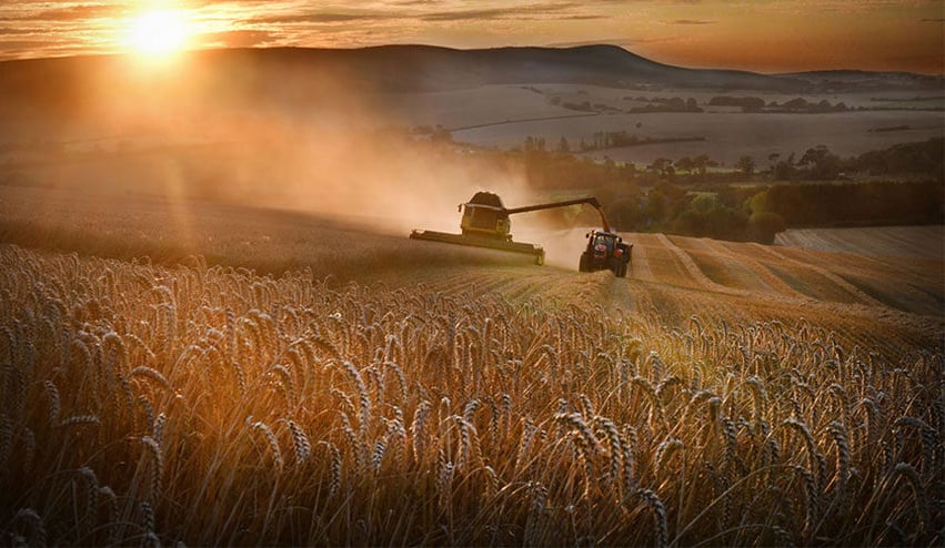 Harvesting on sloping land