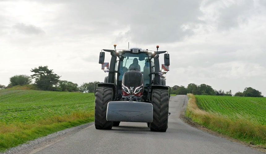 How do agricultural tyres behave when cornering on the road?
