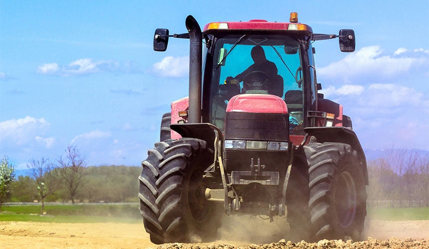 Braking while corning offloads the tractor weight onto the outside front tyre
