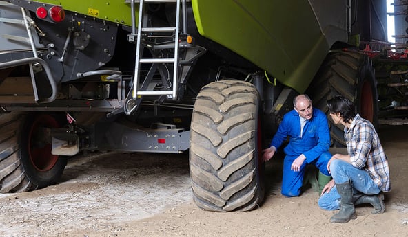Why should you check your harvesting tyres before the start of the harvest?
