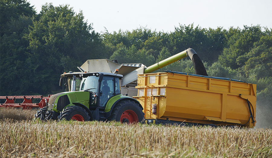 Loading a trailer during harvesting